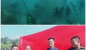 Peringati Hari Kemerdekaan RI KE-75 Ditengah Pandemi Covid - 19, LANAL Banten Dan POSSI Cilegon Pengibaran Bendera Merah Putih Dibawah Laut