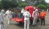 Cegah Covid-19, BPBD Banten Penyemprotan Disinfektan Seluruh Kantor OPD Pemprov Banten